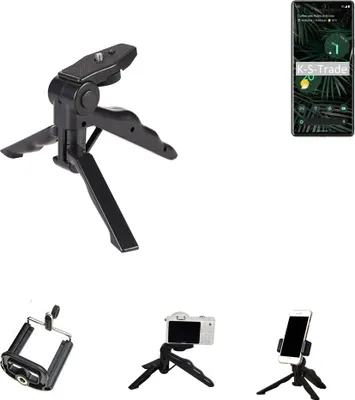 Produktbild von K-S-Trade Stativ Tisch-Ständer Dreibein Handy-Stativ Ständer kompatibel mit Google Pixel 6 Pro Mini-Stativ Smartphone Tripod Handy-Stativ aus