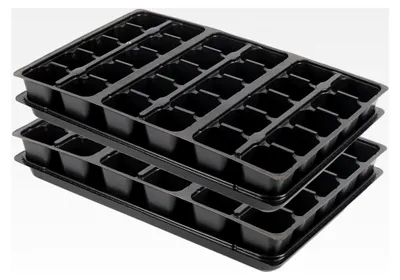 Produktbild von Anzuchtplatte mit Untersetzer, 2er-Pack, Saatplatte für 30 Töpfe 66x56 mm je Platte, geeignet für die Aussaat, für Sämlinge oder Stecklinge