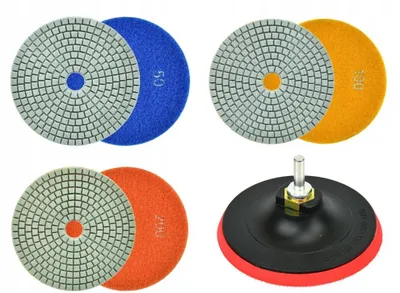 Produktbild von Geko Diamant Polierscheiben Set 125mm Nassschliff
