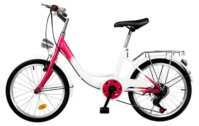 Produktbild von 20 Zoll Mädchenfahrrad mit 6 Gängen, einstellbarer Geschwindigkeit und Höhe, rosa Citybike aus Kohlenstoffstahl mit Rücksitz und Lichtern für Erwachsene
