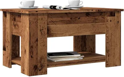 Image de Maison Exclusive - Table basse aspect bois ancien 79x49x41 cm Matériau dérivé du bois