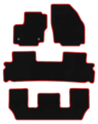 Productafbeelding van Velours automatten voor Ford Galaxy MK2 FL 2012-2015 – 4-delig, zwart/rood, op maat – Wielganizator CARLUX