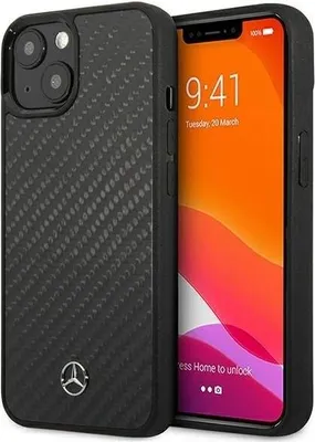 Produktbild von Mercedes MEHCP13SRCABK iPhone 13 mini 5,4" schwarz Carbon Hartschalenhülle Dynamic Line Handyhülle