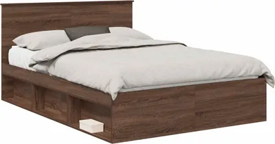 Zdjęcie produktu dla vidaXL Rama łóżka dąb brązowy 140 x 200 cm materiał drewnopochodny