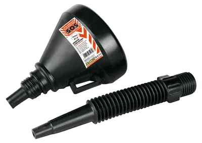 Produktbild von S.O.S. 35185 Trichter mit Sieb und Flexiblem Einfüllschlauch, Schwarz