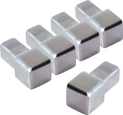 Produktbild von Dalsys 5x Endstück für Fliesenschiene 8mm Quadratprofil Edelstahl Gebürstet, Fliesenprofil