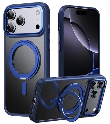 Obrázek produktu pro Pouzdro na mobil MagSafe pro Apple iPhone 17 Pro Max 360 Ring z TPU + PC, modré
