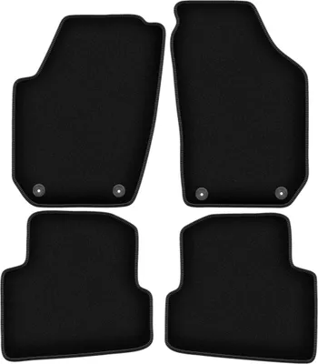 Zdjęcie produktu dla Dywaniki welurowe do Skoda Fabia II hatchback, kombi (2007-2014) - czarne dywaniki samochodowe BASIC komplet (4 szt.)