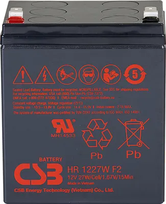 Zdjęcie produktu dla Akumulator ołowiowy 12 V / 27 W