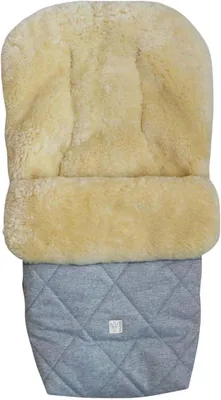 Produktbild von Coosy Lammfell-Fußsack für den Kinderwagen, 85 x 45 cm, universelle Passform, hellgrau meliert