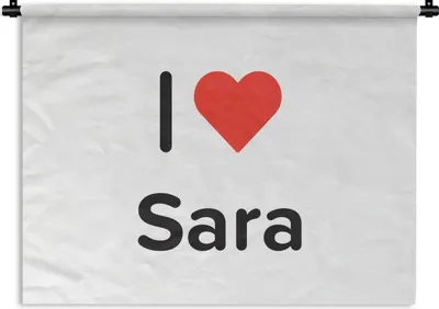 Produktbild von MuchoWow® Wandteppich Wandbehang Ich liebe - Sara - Mädchen 60x45 cm Tapisserie Dekoration Wandtuch - Das Schlafzimmer