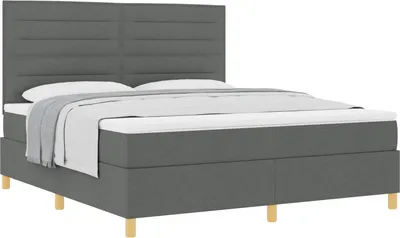Produktbild von Boxspringbett mit Matratze Dunkelgrau 180 x 200 cm Stoff