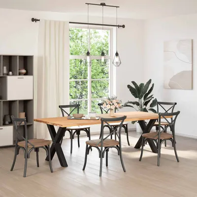 Immagine prodotto di Gambe per tavolo da pranzo a forma di X 2 pz nere 70x(72-73) cm in acciaio