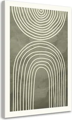 Produktbild von Leinwandbild Grüne Bögen 70x100 Feeby Grün bild für die wand bereit zum aufhängen