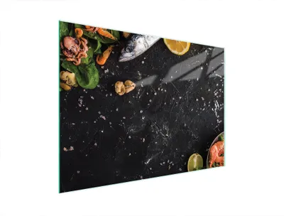 Produktbild von Langlebiges, hygienisches Glas-Schneidebrett 40x30 cm für die Fischzubereitung