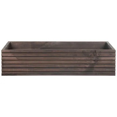 Produktbild von Balkonkasten Walnuss Holz 64 cm Blumenkasten Pflanzkasten Kräuterkasten Pflanzkübel für Balkon Terrasse Fensterbank