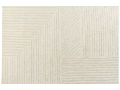 Produktbild von BELIANI Teppich Beige aus Wolle 200 x 300 cm Rechteckig Gestreiftes Muster für Wohnzimmer Schlafzimmer Flur