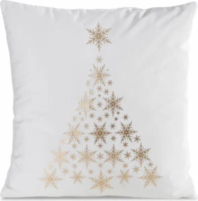Produktbild von Eurofirany Kissenbezug Joy Kissenhülle 45 cm Schneeflocke Weihnachtsbaum Weihnachten