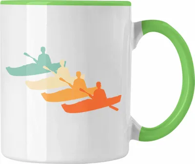 Produktbild von Trendation - Kajak Tasse Geschenk Kajak-Fahrer Geschenkidee Retro Geburtstag Überraschung (Grün)