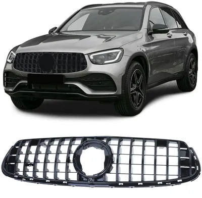 Immagine prodotto di Griglia anteriore sportiva, nera lucida, per Mercedes-Benz GLC X253, modello 2020