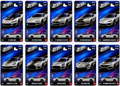 Zdjęcie produktu dla Hot Wheels, seria Silver, zestaw samochodów (24 sztuki) - Mattel