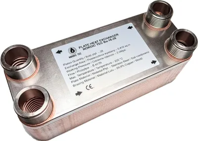 Image de Échangeur de chaleur à plaques en acier inoxydable, avec 26 plaques et une puissance de 105 kW