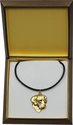 Produktbild von Rhodesian Ridgeback - Hundehalsband in Geschenkbox, vergoldeter Anhänger für Hundefans, auffälliger Schmuck von Art-Dog