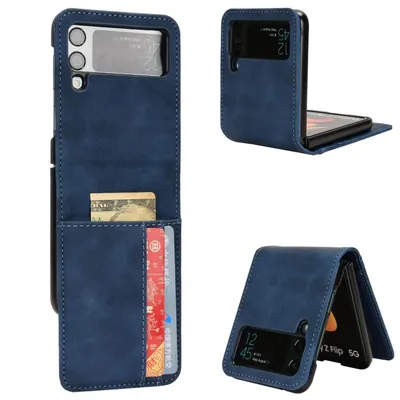 Immagine prodotto di Custodia protettiva per Samsung Galaxy Z Flip3 Flip4 5G, cover posteriore, bumper, etui trasparenti, colore: blu, modello: Samsung Galaxy Z Flip4 5G