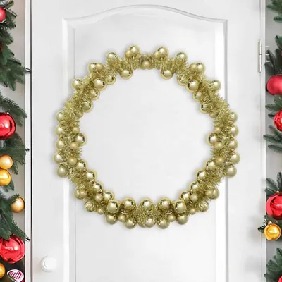 Image de Guirlande de Boules de Noël Doré 186 cm Polystyrène
