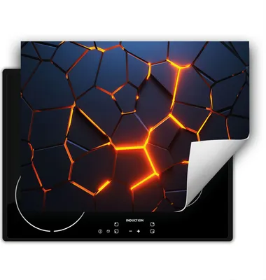 Produktbild von DarHaus Herdabdeckplatte 80x52 cm Anti Rutsch Matte Aufrollbar, Muster 3D