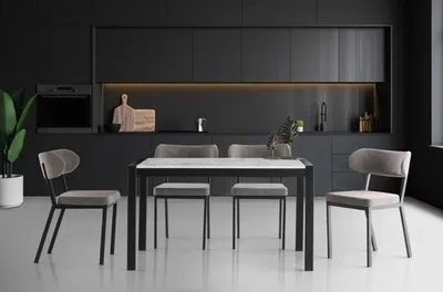Produktbild von Essgruppe Essecke Holztisch Esstisch Stühle Set 7tlg Grau Esszimmer