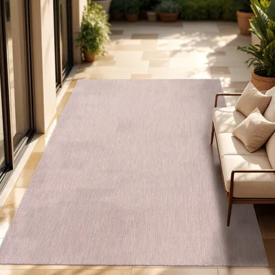 Produktbild von In- & Outdoor Teppich Flachgewebe einfarbig modern wetterfest für Terrasse Küche Grösse 120x160 cm