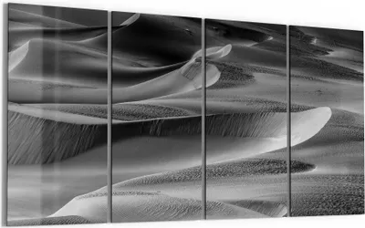Produktbild von DEQORI Glasbild Echtglas 4x30x60 cm 'Dünen der Stille' Wandbilder XXL groß