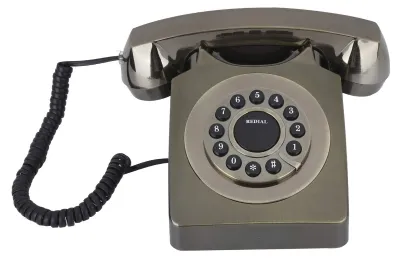 Image de Téléphone rétro - Téléphone vintage européen - Téléphone multifonctionnel - Boutons grands et clairs - Fonction de mémorisation des numéros - Finition bronze antique - Matériau : ABS