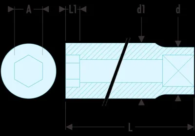 Image de Facom Steckschluessel 1/4" 6-Kant 7mm