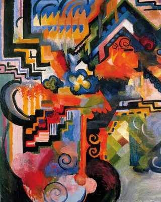 Produktbild von August Macke Kunstdruck Bild - Farbige Komposition, 1912 (50 x 40 cm)