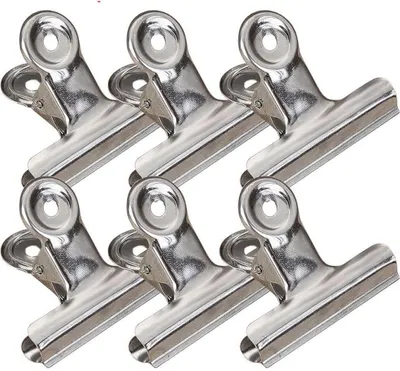 Produktbild von 20 Stück kleine Verschlussclips Metall | 63mm Tüten Clips | Brief Klammern aus Edelstahl mit starker Federkraft | Lebensmittelbeutel Verschlussklammern | Metallklemmen für ein luftdichtes Abschließen