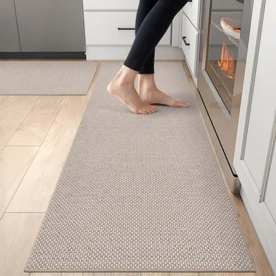 Produktbild von Küchenmat Antislip - Küchenteppichset - Gummirücken - Set von 2 - 60 x 90 cm + 60 x 210 cm