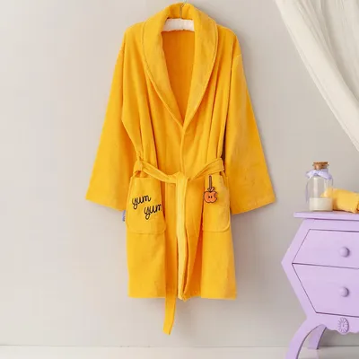 Produktbild von Milk&Moo Tombish Cat Damen Samt Bademantel, Saunamantel mit Taschen, weicher und leichter Velours Morgenmantel, Knielang, Plüsch, Einheitsgröße, orange
