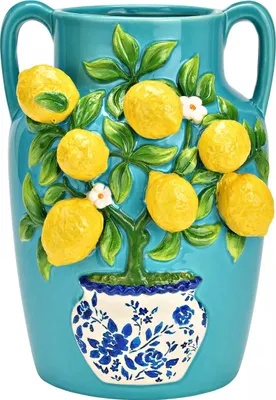 Produktbild von Vase mit 3D Zitronen aus Keramik