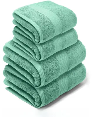 Imagen del producto de Omgoods - Set de toallas de baño y de mano, 100% algodón, 550 g/m² - 2 toallas de mano y 2 toallas de baño