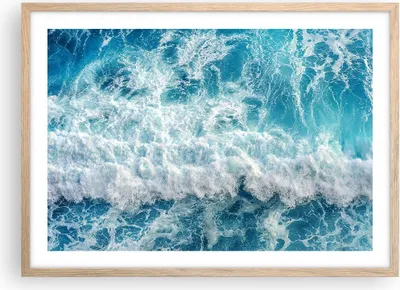 Produktbild von Gerahmtes Poster - Rahmen in heller Eiche - Meer Welle Ozean - 70x50 cm - Wand Bild - Wanddeko - Wandbilder - Kunstposter - Wandposter - Bilderrahmen - Bilder - Kunstdruck - Wandbild - P2NAA70x50-4067