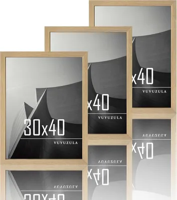 Zdjęcie produktu dla Ramka na zdjęcia z naturalnego drewna 30x40cm Zestaw 3 beżowych ramek na zdjęcia