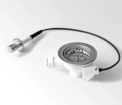 Produktbild von Küchenspüle Spüle Excenter Ab und Überlaufgarnitur 3 1/2 Zoll / Druckknopf  114 zu  81 mm