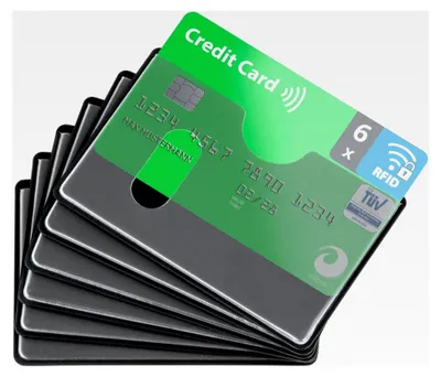 Produktbild von e RFID Blocker Schutzhülle - Schutz vor Datenklau - Längseinschub - NFC Schutzhüllen - Kartenhülle für Kredit- und EC-Karten