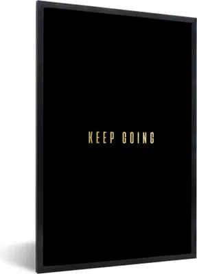 Produktbild von MuchoWow® Gerahmtes Poster Zitat - Motivation Schwarz und Gold 60x90 cm - Poster mit Schwarzem Bilderrahmen Wandposter Rahmen Foto Bilder - Kunst