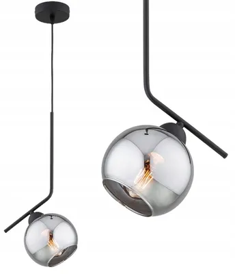 Produktbild von KAR-LIGHTING Pendelleuchte 1-flammig Schwarz, Glas & Metall, höhenverstellbar – Akzentlicht für Esszimmer, Flur, Küche, E27