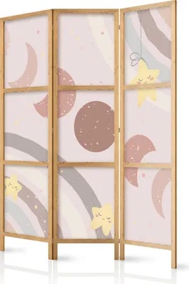 Obrázek produktu pro Japonský paraván pro děti 135x172 cm 3-dílný šedý