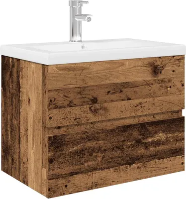 Produktbild von vidaXL Waschbeckenunterschrank mit Einbaubecken und Wasserhahn