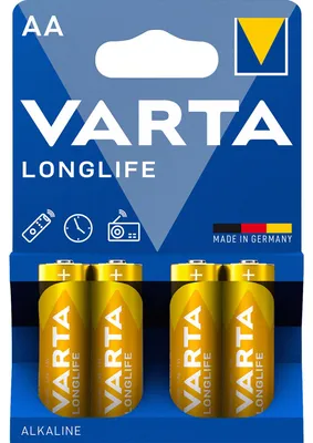 Produktbild von VARTA Longlife AA, Batterie, (4 Stück, AA)